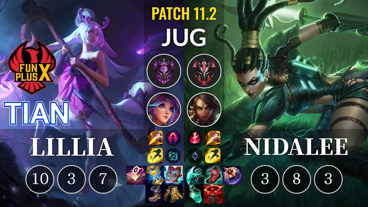 FPX Tian Lillia vs Nidalee Jungle - KR Patch 11.2