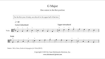 Viola : G Major Scale & Arpeggio for beginners