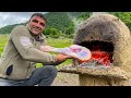 We built a homemade clay oven and cooked a thigh of lamb in it for a family dinner