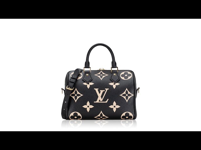 Louis Vuitton Speedy Bandoulière 25 Bicolore Black Beige Monogram Empreinte