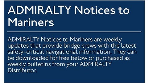 How to download Notices to Mariners (NTM), NP 234 & CHART AVAILABILITY LIST for FREE from admiralty.