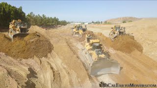 Serious Horsepower  A D10T and three D11T dozers grading for new building pad