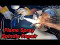 Spray weld repair for rockwell belt sander spindle