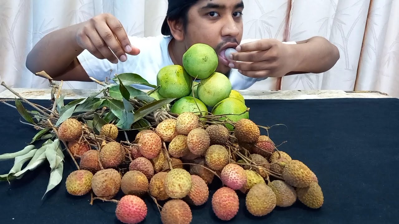 ASMR MUKBANG MANGO + LYCHEE ( NO TALKING ) EATING SOUNDS | LYCHEE ...