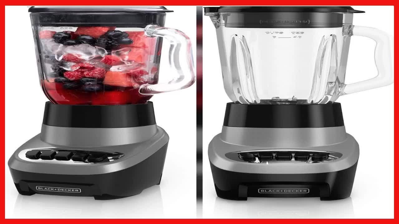 BLACK+DECKER Power Crush Multi-Function Blender with 6-Cup Glass Jar,  Black, Silver, BL1220SG 