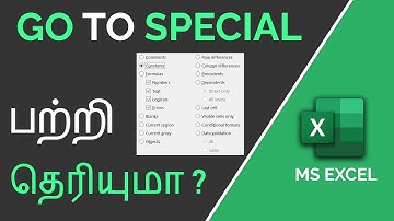 Go To Special in Excel in Tamil