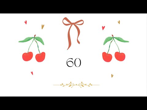 Cute Aesthetic Red Bow and Cherry 60 Second Timer