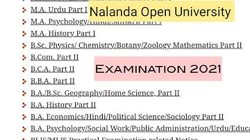 Annual Exam 2021 Part 2 & 3 Date | Important Question for Exam | NOU Patna