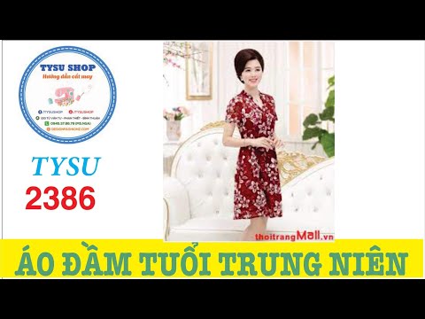 Hướng Dẫn Cắt May Áo Đầm Ren Tuổi Trung Niên Mặ Tết - 2386 | đầm vải tweed