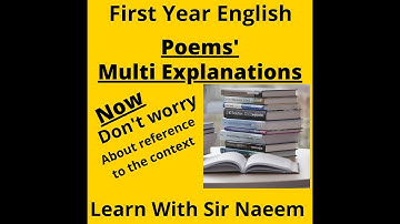 First Year English Poems Multi Explanations  with Reference to the Context Important short Questions