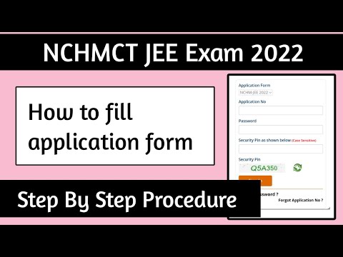 NCHM jee 2022 registration started| How to fill nchmct jee application form 2022| NCHM Jee exam 2022