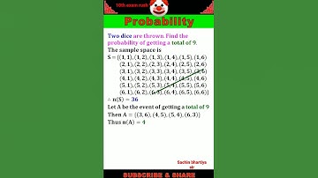 probability Two dice are thrown