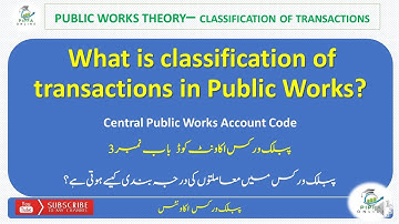 Classification of transactions Public Works Account Code Chaper 3 CPWA
