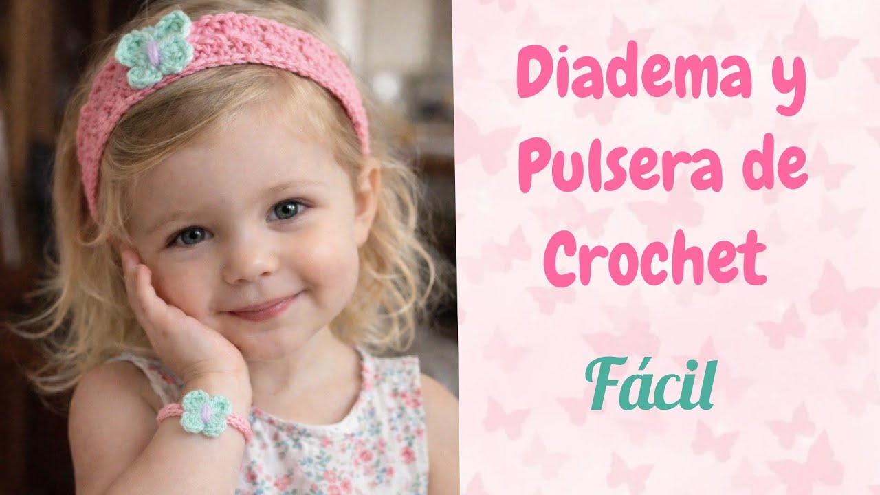 💕Fácil y Rápido, Diadema y Pulsera de Crochet  