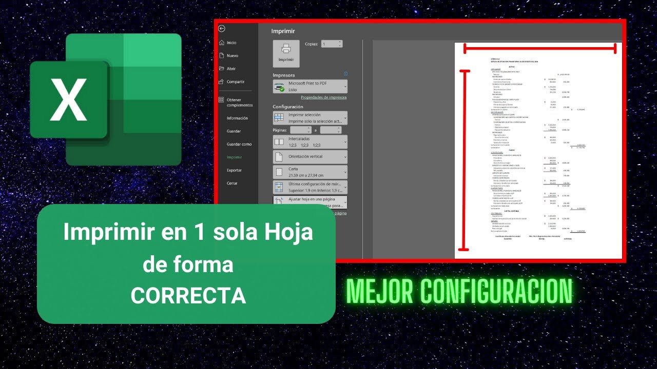 EXCEL - Como imprimir tabla en una SOLA HOJA de forma CORRECTA - YouTube