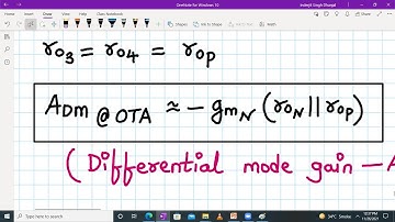 Analog VLSI Design Lecture 37.1 and 37.2: Small signal analysis of five transistor OTA