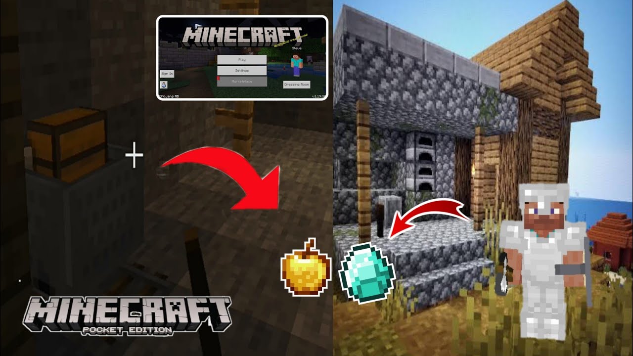 i find diamonds in a village minecraft pocket edition YouTube