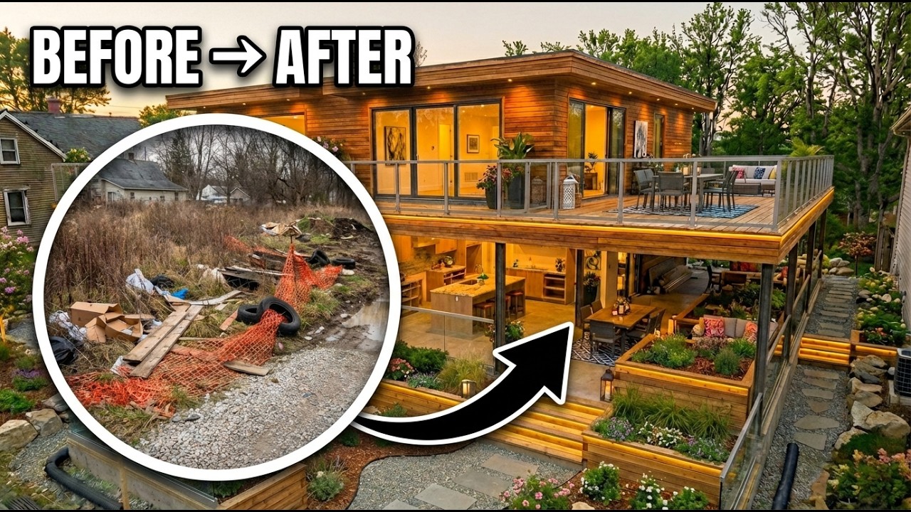 Trash Lot → Dream Modern House in Minutes (Build Timelapse)