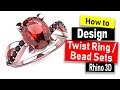 Twist Engagement Ring Design With Bead Set In Rhino 6: Jewelry CAD Design Tutorial #74