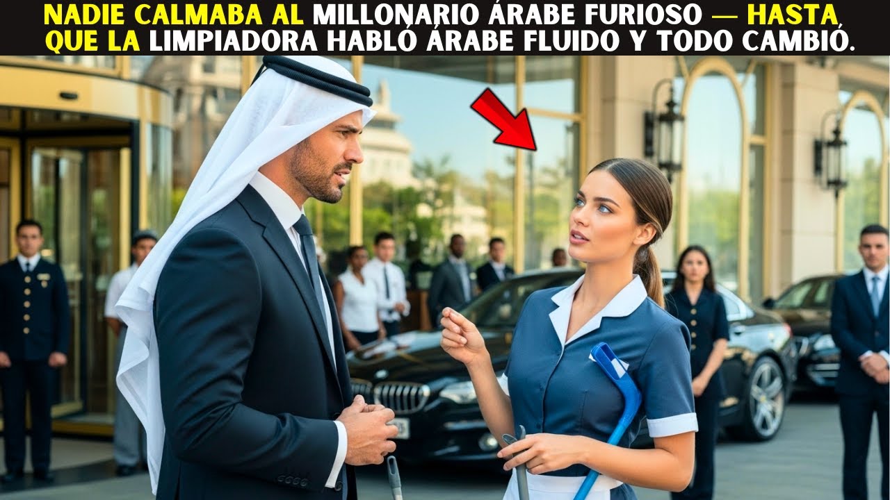 Nadie calmaba al millonario árabe furioso — hasta que la limpiadora habló árabe fluido y todo cambió