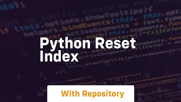 python reset index