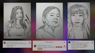 Drawing tiktok influencers using their names | Viral on tiktok