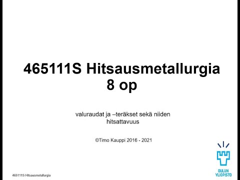 465111S luento nro 12 valuraudat ja valuteräkset sekä niiden hitsattavuus