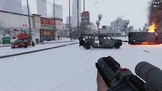 GTA 5 - SNOW DAY CHAOS! 4 Star Wanted Level in First Person | Los Santos Winter screenshot 4