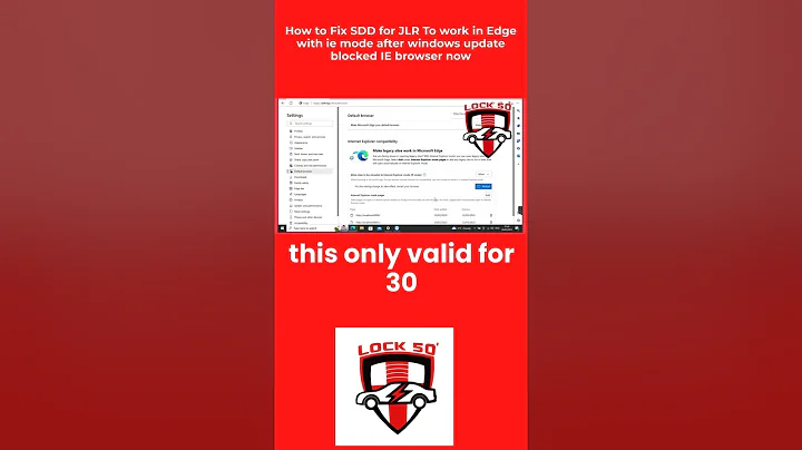 how to fix sdd for jlr to work in edge with ie mode after windows update blocked ie browser now