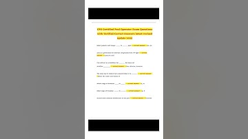 CPO Certified Pool Operator Exam Questions with Verified Correct Answers