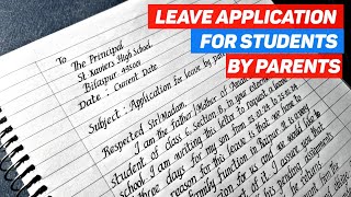Leave Application For Students By Parents