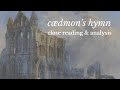 Cdmons hymn  close reading  analysis