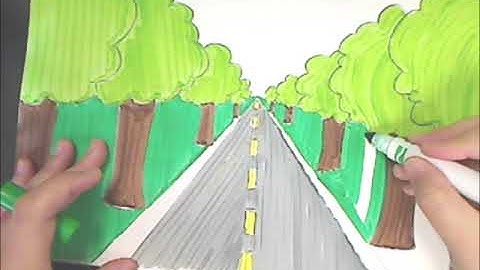 Perspective Road with Trees