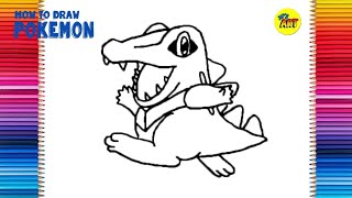 How to draw Totodile in 1 minute