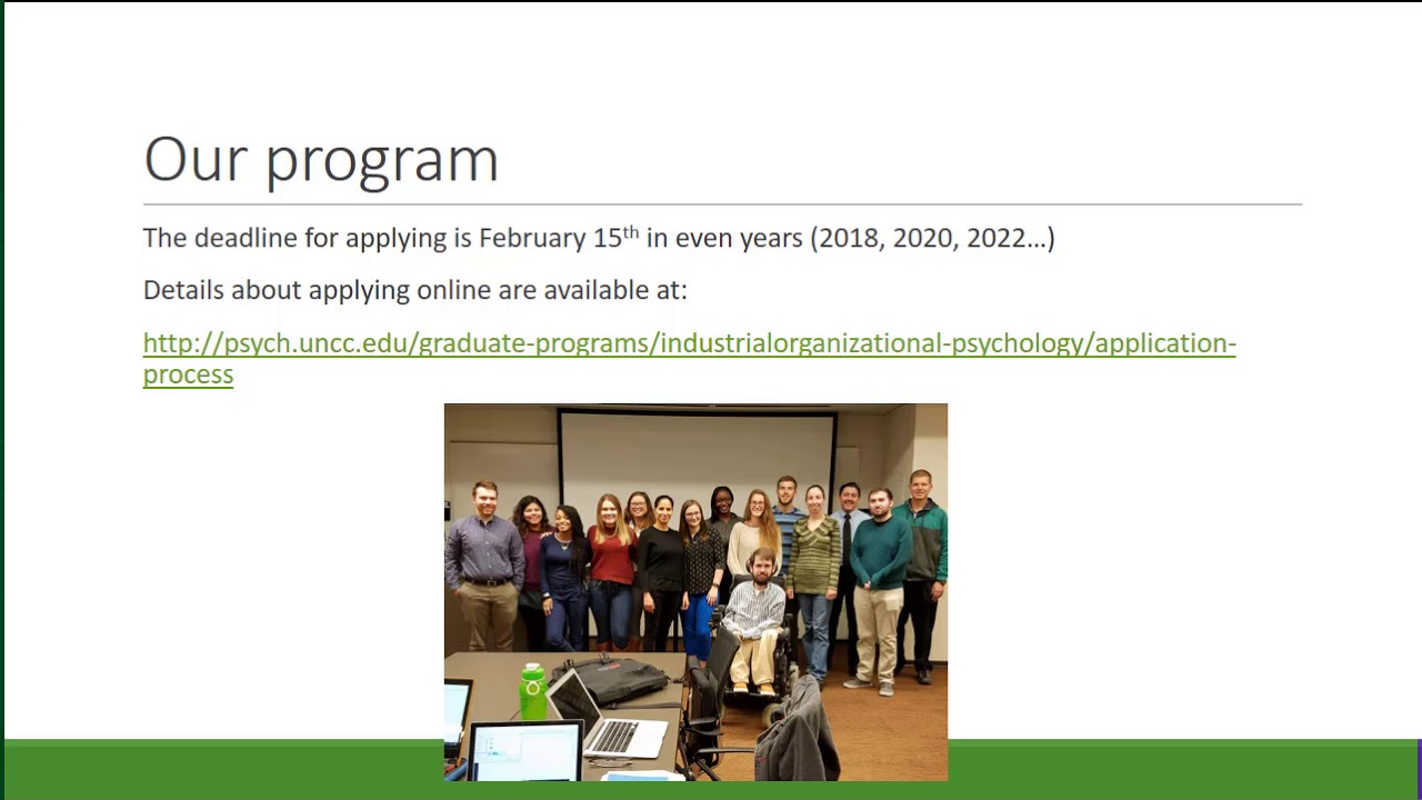 UNC Charlotte I/O psychology M.A. program virtual info session YouTube