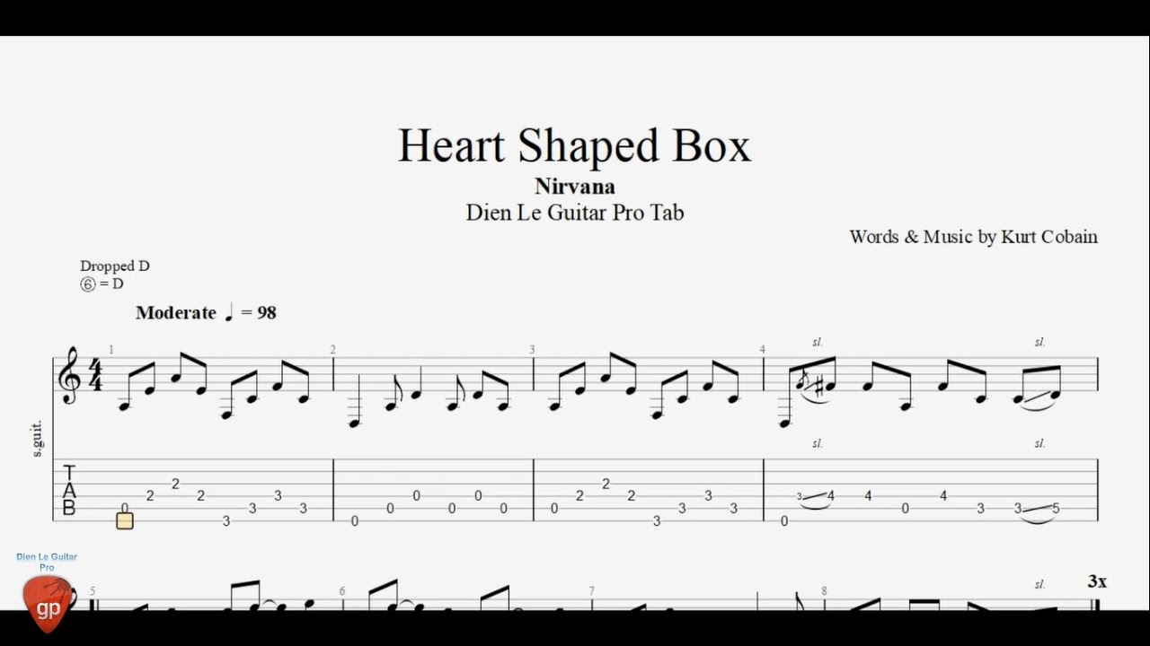 nirvana heart shaped box guitar pro tab download