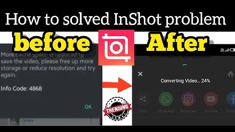 How to solve InShot Info Code problem | Inshot Info Code problem | Info code problem on Inshot