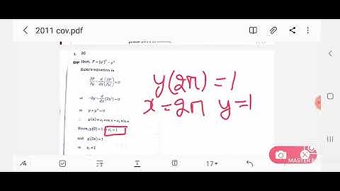 CSIR NET JUNE 2011 CALCULUS OF VARIATION