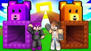 ماين كرافت : سباق النفق بين الدب الخارق والدب البنفسجي!! 🐻💜⛏️