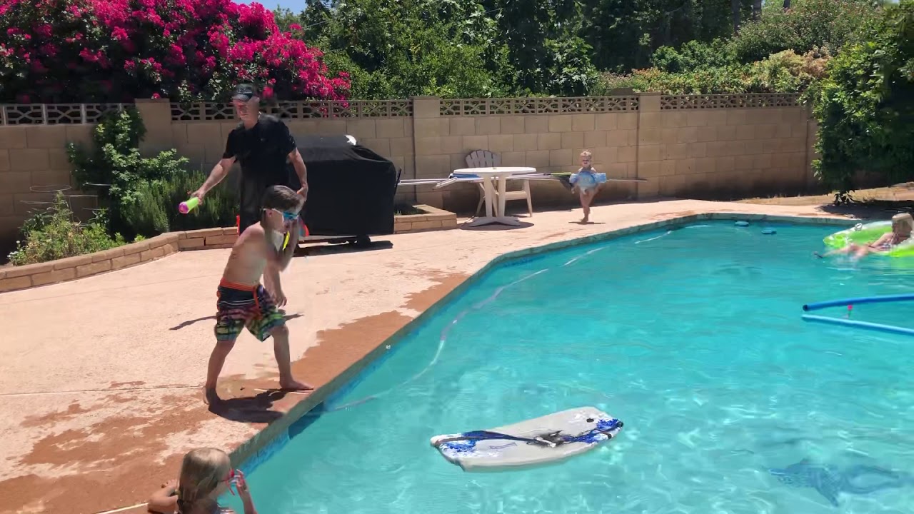 Rhyker swimming, boogie board surfing YouTube