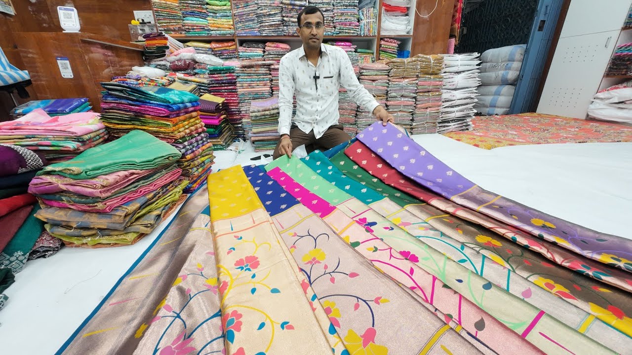 Сари RS.165 по самой низкой цене в Чикпете, оптовая продажа нарядных сари в Чикпете, Бангалор.