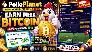 Earn FREE Bitcoin Every 30 Seconds | 🐔 PolloPlanet Review | FaucetPay Live Withdrawal Proof