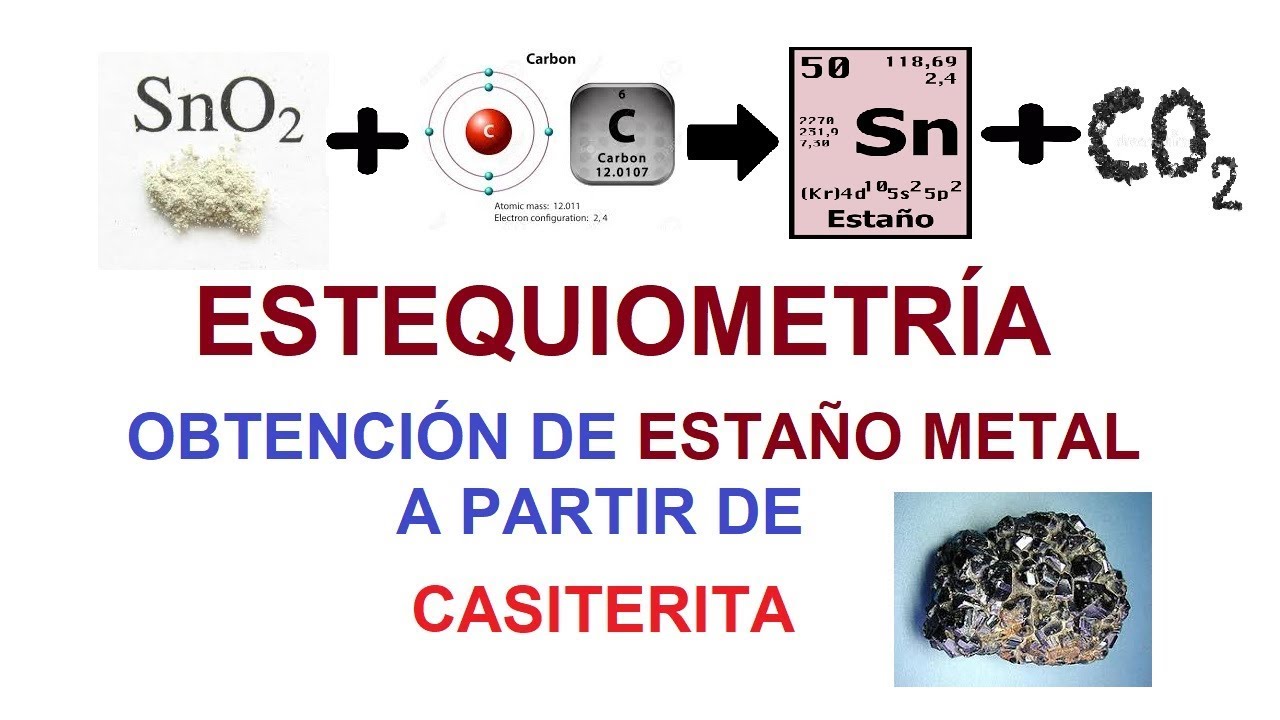 Problemas resueltos de estequiometria . Obtencion de Estaño con Casiterita YouTube Problemas resueltos de estequiometria . Obtencion de Estaño con Casiterita YouTube