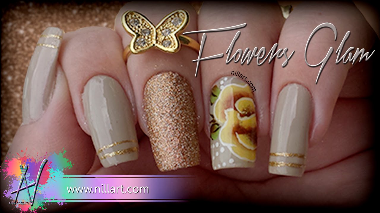 Nail Art Flowers Glam - Nill Art