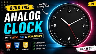 Analog Clock ⏰ using html css javascript || Easy Beginner Project 