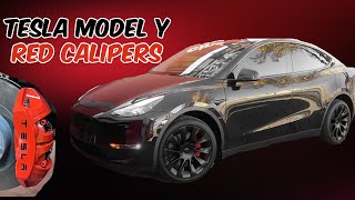 Tesla Model Y - Red Calipers + Decal by Ehab Halat 890 views 7 months ago 11 minutes, 1 second