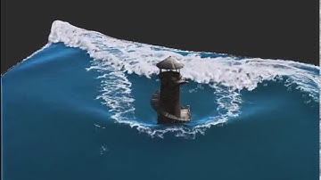 3D Animation Lighthouse 2 Fluid Simulation With Foam