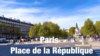 Paris city walks   Place de la République  Paris, France 4K