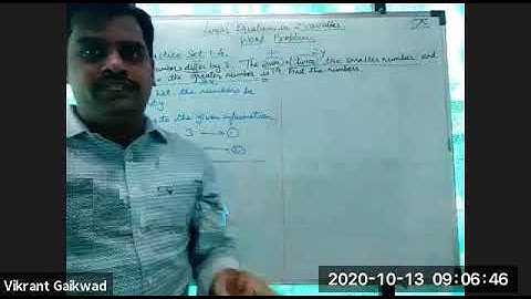 BMC EDU ENG 10/MATHS 1/LINEAR EQUATION WORD PROBLEM/ VIKRANT GAIKWAD