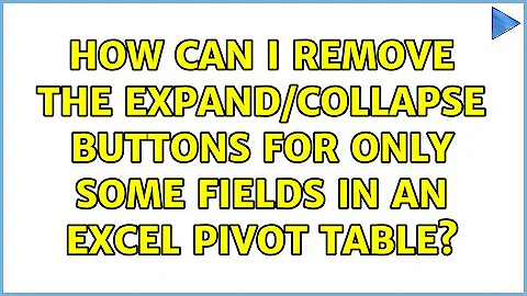 How can I remove the expand/collapse buttons for only some fields in an Excel pivot table?